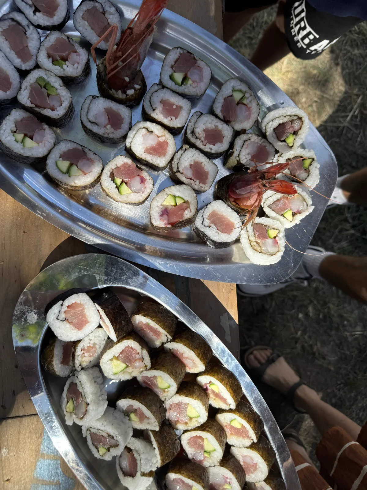 Trays of maki for a private event